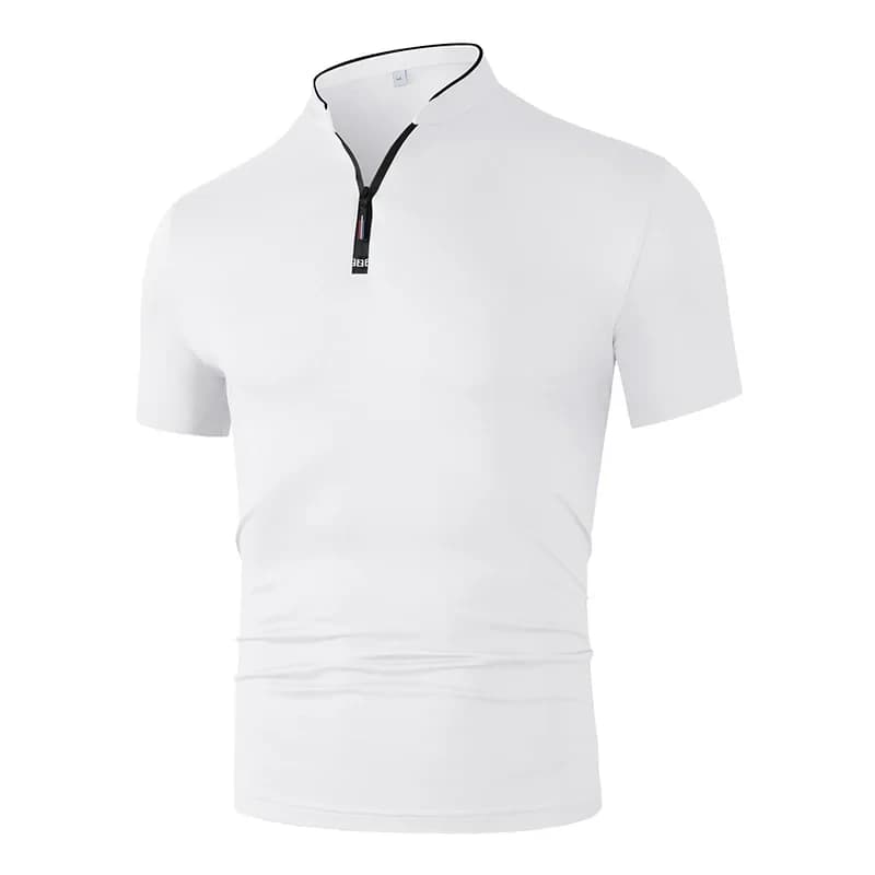TRENDY Zip-Collar Polo Shirt